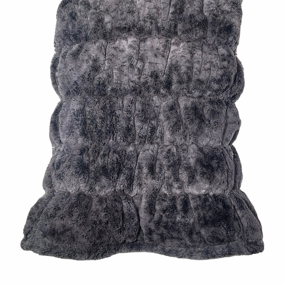 Athleta Goose Down Large Grey Fuzzy Vest - Picture 7 of 8